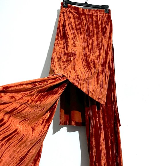 Zara Nwt Velvet High-Waist Skort Pants/Skirt - Picture 9 of 13
